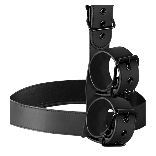 FETISH SUBMISSIVE BONDAGE - CONJUNTO DE SUJECIÓN PARA EL CUERPO DE CUELLO Y MUÑEQUERAS