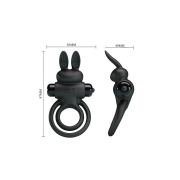 Pretty Love - Anillo Vibrador Iii Conejo Para Pene Negro | Vybes.it