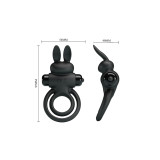 Pretty Love - Anneau De Lapin Vibrator Iii Pour Pénis Noir |