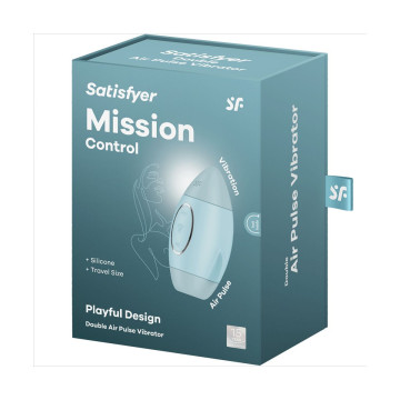 SATISFYER - MISSION CONTROL AZUL VIBRADOR PEQUEÑO DE DOBLE IMPULSO