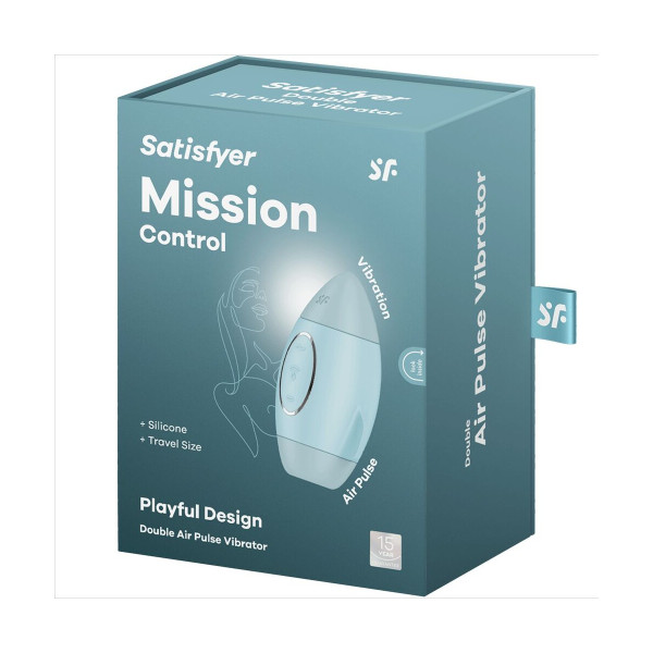 SATISFYER - MISSION CONTROL AZUL VIBRADOR PEQUEÑO DE DOBLE IMPULSO