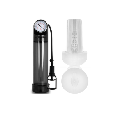 Pump Addicted - Bomba Erección Rx9 Negro Con Masturbador | Vybes.it
