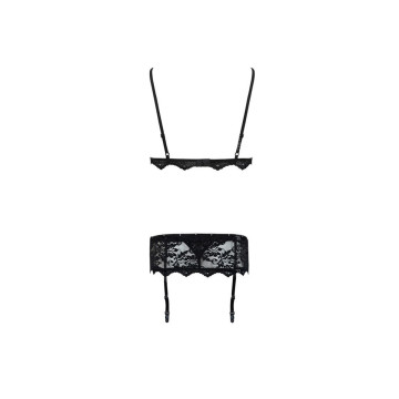 LIVCO CORSETTI FASHION - BELITA LC 90231 SUJETADOR + PANTY + LIGUERO NEGRO L/XL
