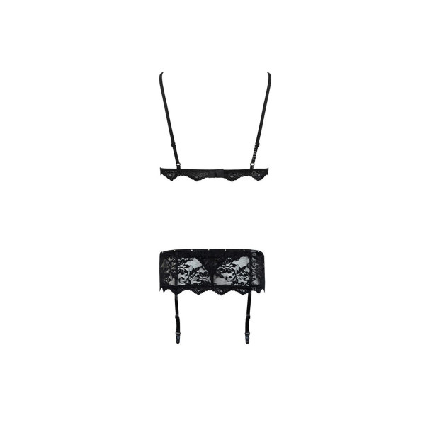LIVCO CORSETTI FASHION - BELITA LC 90231 SUJETADOR + PANTY + LIGUERO NEGRO L/XL