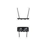 LIVCO CORSETTI FASHION - BELITA LC 90231 SUJETADOR + PANTY + LIGUERO NEGRO L/XL