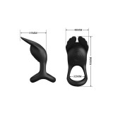 Pretty Love - Silas Anneau Pénis Vibrant 7 Vibrations Silicone Noir