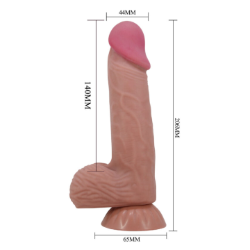 PRETTY LOVE - SLIDING SKIN SERIES DILDO REALÍSTICO CON VENTOSA PIEL DESLIZANTE MORENO 20.6 CM