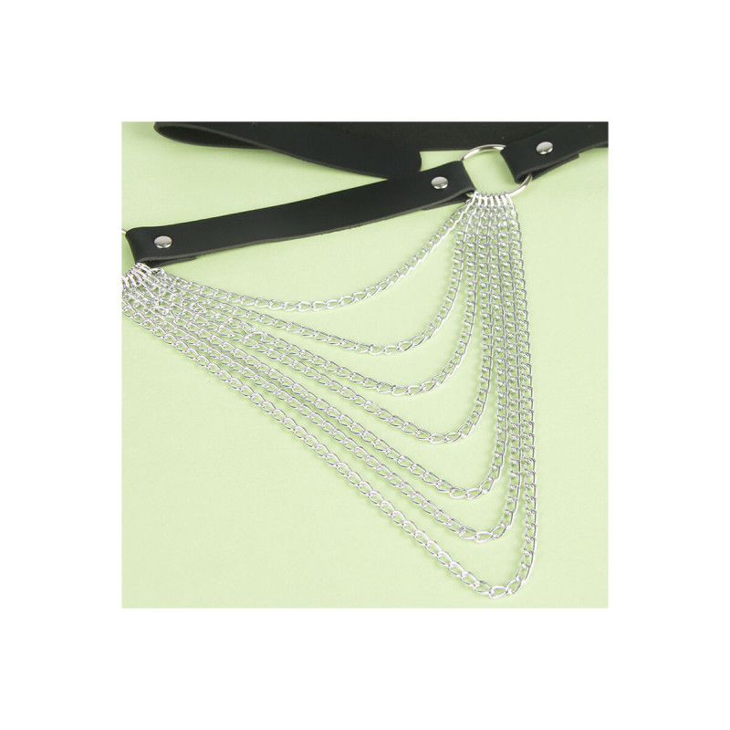 Subblime - Chaîne Cuir Ceinture Noire Taille Unique | Vybes.it
