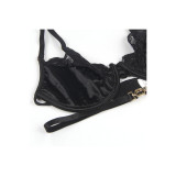 Subblime - Set De 3 Piezas Sujetador + Tanga + Liga Encaje Negro