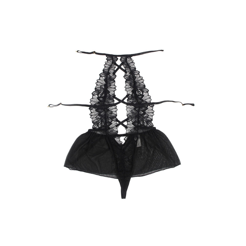 Subblime - Teddy Cuello Halter Espalda Descubierta Encaje Negro S/M