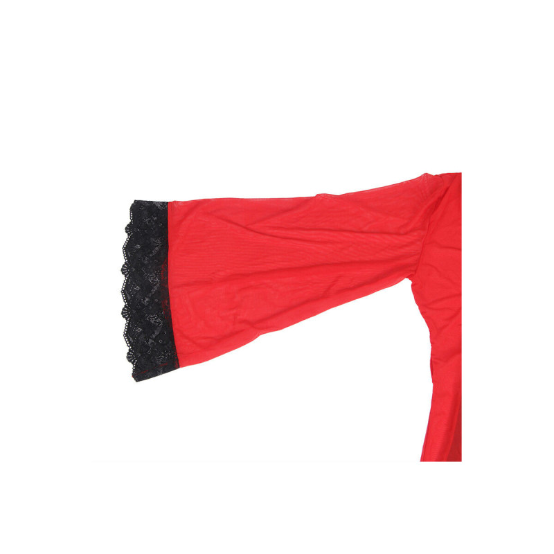 Subblime - Bata Tela Transparente Detalle Encaje Rojo S/M | Vybes.it