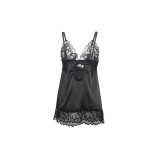 Subblime - Babydoll Con Estampado Floral Pecho Negro L/Xl | Vybes.it