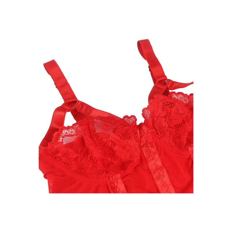 Subblime - Teddy Con Liguero Detalle Tiras Pecho Rojo S/M | Vybes.it