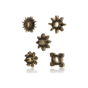 OHMAMA - SET 5 ANILLOS SILICONA TESTÍCULOS Y PENE