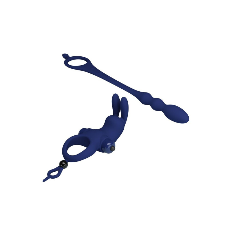 Pretty Love - Ayad Anillo Vibrador Rabbit Con Plug Azul | Vybes.it