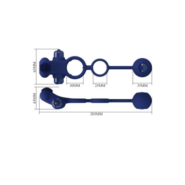 Pretty Love - Remington Doble Anillo Vibrador Con Plug Azul |