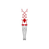 Livco Corsetti Fashion - Thiara Lc 20213 Set Body + Medias Roja S/M