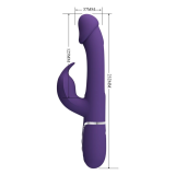 PRETTY LOVE - KAMPAS VIBRADOR RABBIT 3 EN 1 MULTIFUNCIÓN CON LENGUA VIOLETA