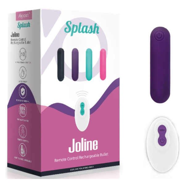 ARMONY - SPLASH JOLINE BALA VIBRADORA SILICONA CONTROL REMOTO 10 VIBRACIONES 6.5 X 1.5 CM MORADO
