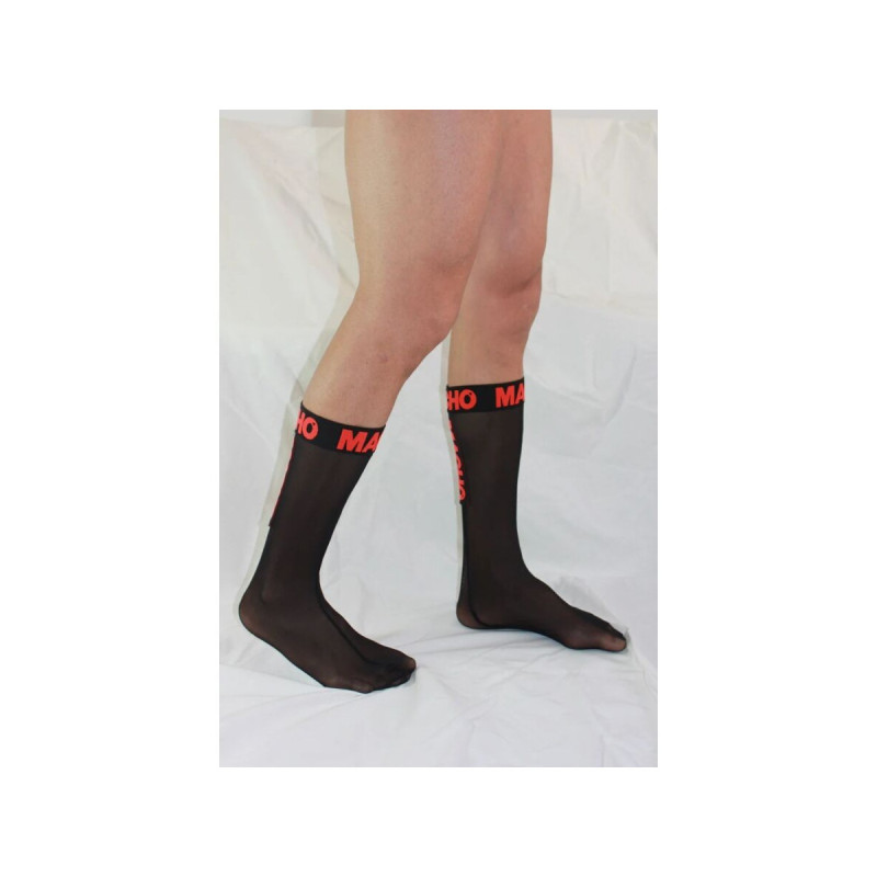 MACHO - DÜNNE SOCKEN EINHEITSGRÖSSE SCHWARZ/ROT - MACHO UNDERWEAR
