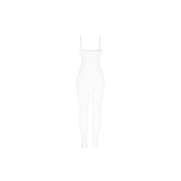 SUBBLIME - 951740 BODYSTOCKING CROTCHLESS DE REJILLA CON LAZOS BLANCO TALLA ÚNICA