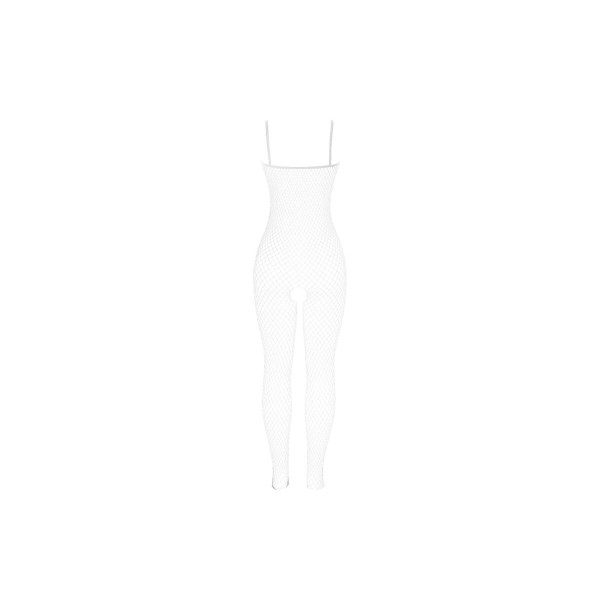 SUBBLIME - 951740 BODYSTOCKING CROTCHLESS DE REJILLA CON LAZOS BLANCO TALLA ÚNICA