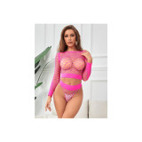 SUBBLIME - 952204 2-TEILIGER LANGRMELIGER NETZ-SATZ ROSA EINE GRÖSSE…
