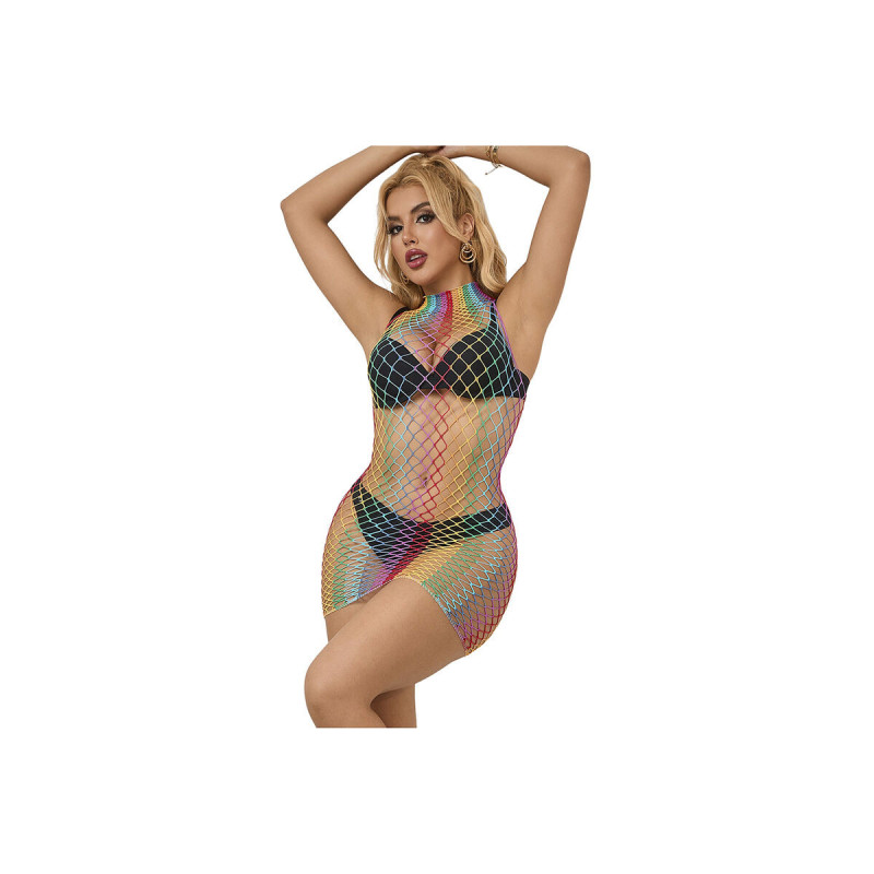 SUBBLIME - 952433 ROBE RÉSILLE SANS MANCHES COL MONTANT ARC-EN-CIEL T…