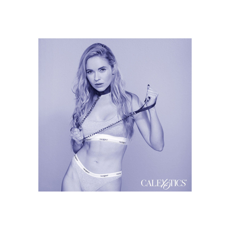 Calexotics - Nocturnal Collar Y Correa Cuero Ajustable Negro |