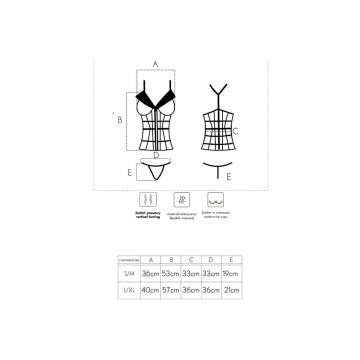 Livco Corsetti Fashion - Laura Lc 20215 Corset + Tanga L/Xl |