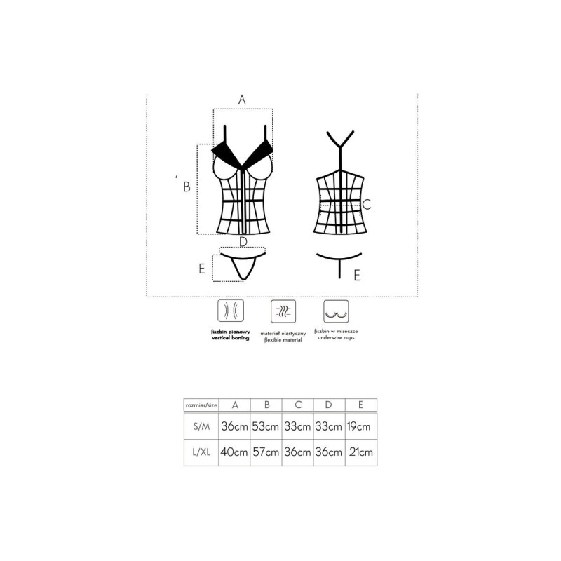 Livco Corsetti Fashion - Laura Lc 20215 Corset + Tanga L/Xl |
