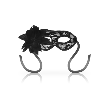 Ohmama - Masks Antifaz Con Encajes Y Flor Negro | Vybes.it