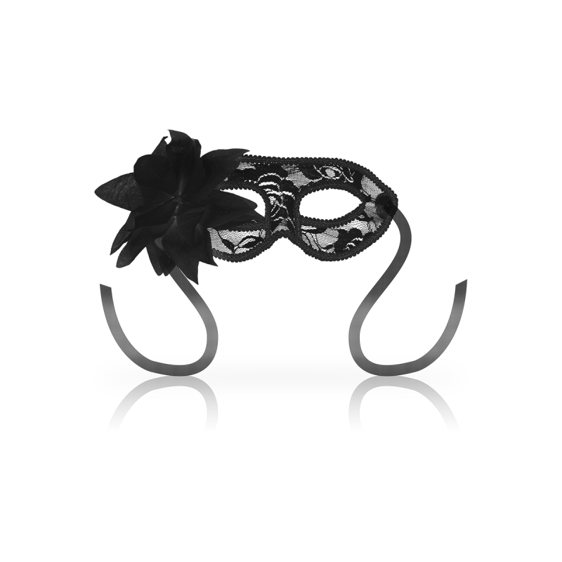 Ohmama - Masks Antifaz Con Encajes Y Flor Negro | Vybes.it