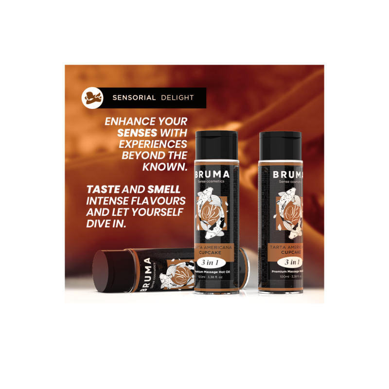 BRUMA - OLIO DA MASSAGGIO PREMIUM EFFETTO CALORE SAPORE CUPACKE 3 IN…