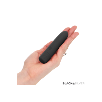 Black & Silver - Geri Usb Wiederaufladbarer Vibrierender Bullet 8