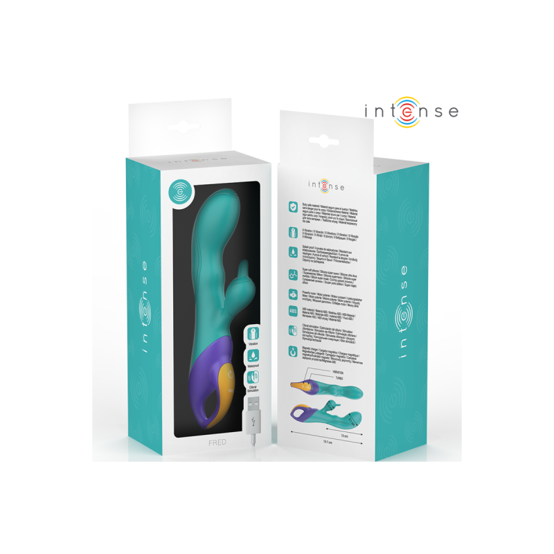 Intense - Fred Vibrador Recargable Rabbit Azul | Vybes.it
