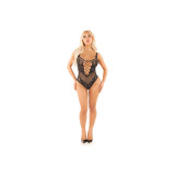Leg Avenue - Body De Rejilla Con Diamantes Negro Talla Única |