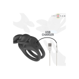 Intense - Sam Vibrateur Double Anneau Pénis 10 Vibrations Noir |