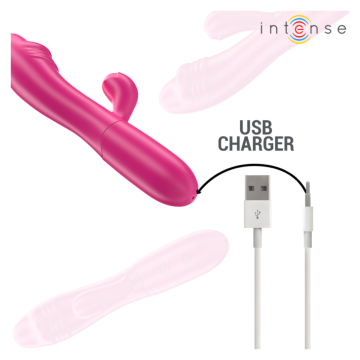 INTENSE - VIBRATORE FLESSIBILE IVY 10 VIBRAZIONI CON STIMOLAZIONE DELLA LINGUA ROSA