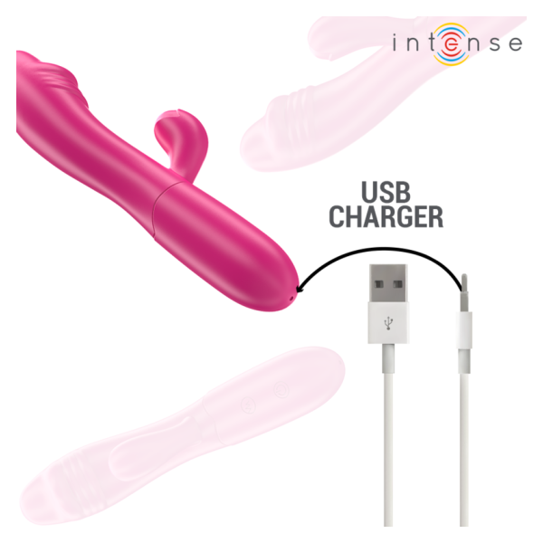 INTENSE - IVY VIBRATEUR FLEXIBLE 10 VIBRATIONS AVEC LANGUE STIMULANTE ROSE