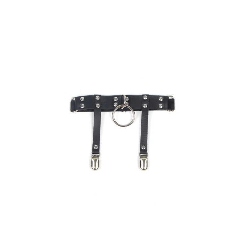 SUBBLIME - 953744 ADJUSTABLE LEATHER PUNK GARTER BLACK ONE SIZE - SUB…