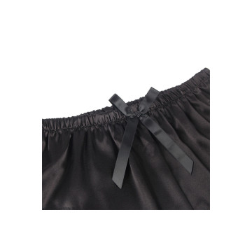 Subblime - 953942 Lässige Seidennachthemd + Spitzenhose Schwarz