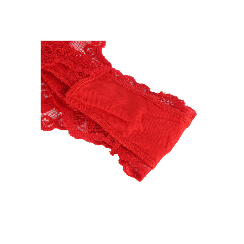 Subblime - 953980 Sexy Body Mit Rüschen + Gürtel Rot L/Xl | Vybes.it