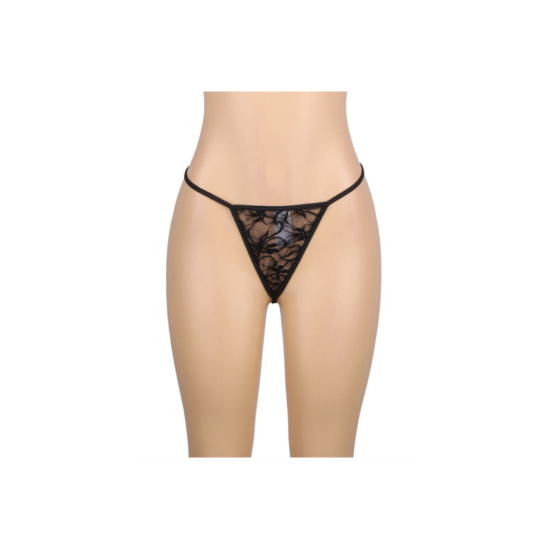 Subblime - 954185 Babydoll De Encaje Con Tirantes Ajustables Negro