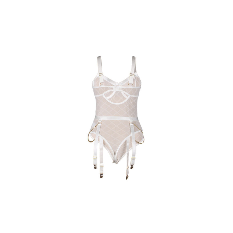 Subblime - 954291 Body Mit Ketten + Strumpfgürtel Weiss L/Xl |