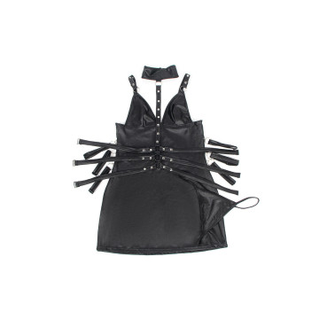Subblime - 954406 Vestido Bondage De Cuero Negro S/M | Vybes.it