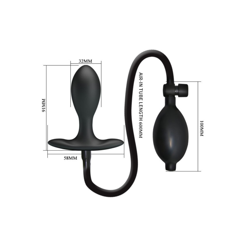 Pretty Love - Plug Anal Inflable Negro | Vybes.it