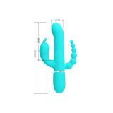 Pretty Love - Cammy Triple Vibrador Rabbit Multifunción 4 En 1 Azul