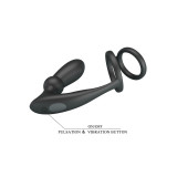 Pretty Love - Anneau Pénis Emoni + Plug Anal 12 Vibrations Noir |