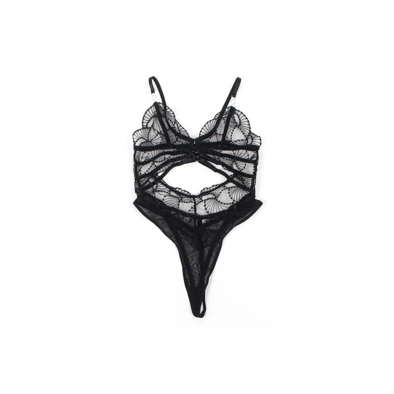 Subblime - 955229 Body Transparente Con Encaje Hueco Negro L/Xl |